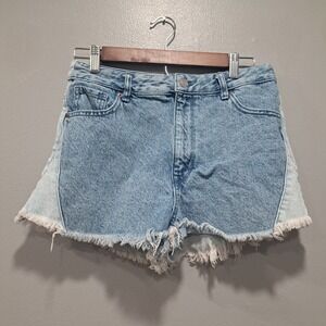 Pacsun Sz 28 High Rise Festival Two Tone Rough Hem Shorts  2" Inseam Boho Grunge